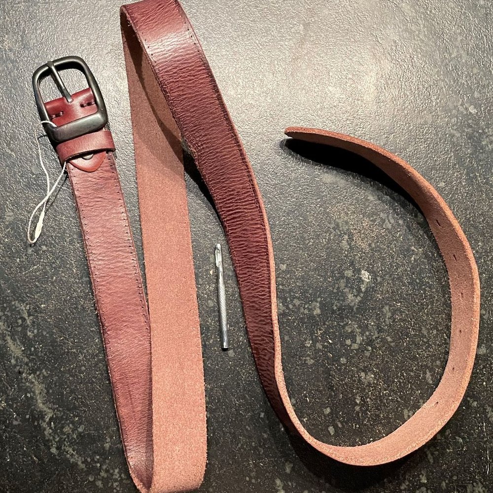 Full-Grain Leather Belt, Brown (NWOT)